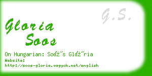 gloria soos business card